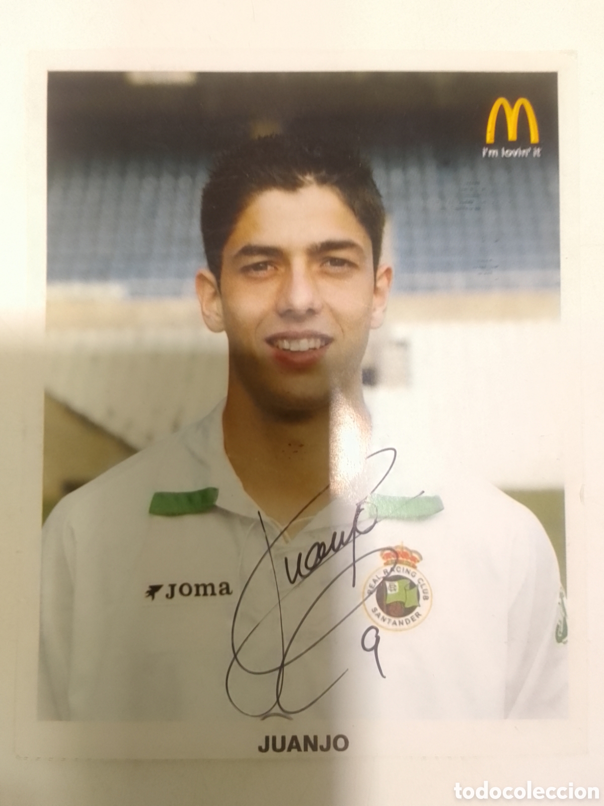 Coleccionismo deportivo: Postal autografiada Juanjo &bull; Real Racing Club Santander.
