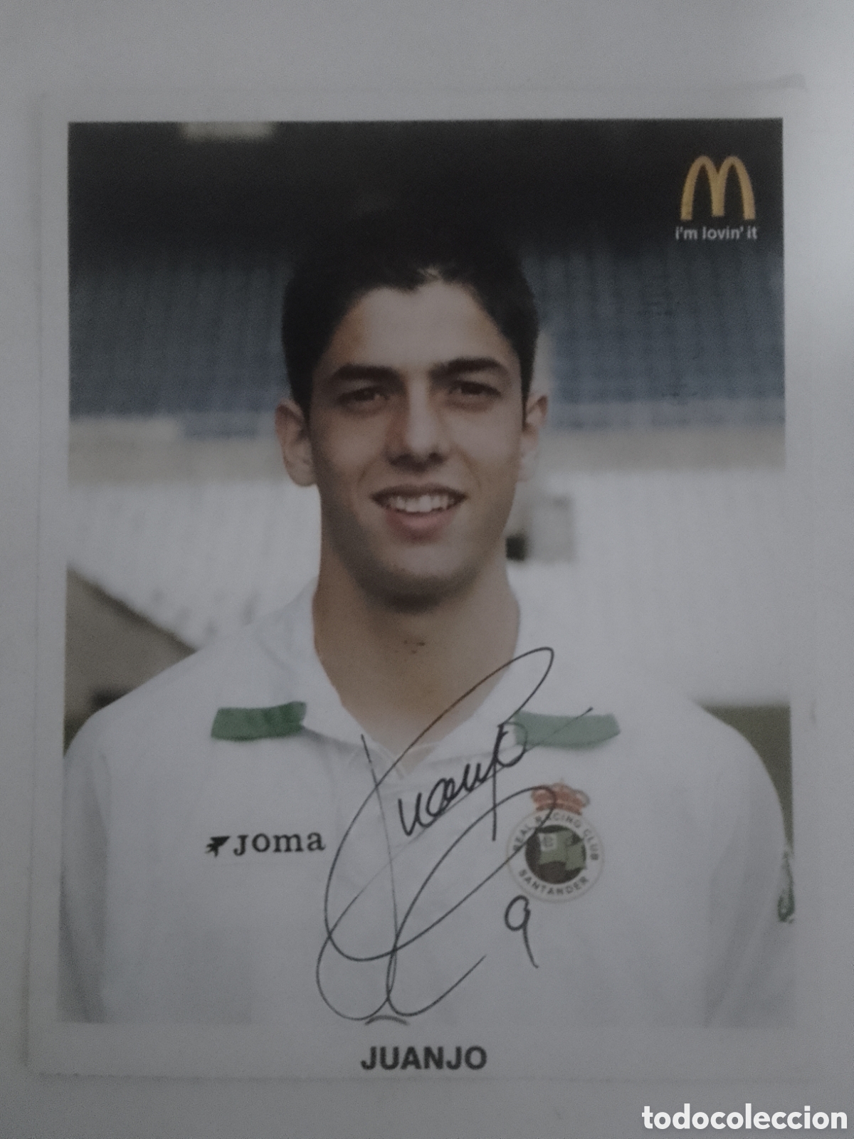 Coleccionismo deportivo: Postal autografiada Juanjo &bull; Real Racing Club Santander.