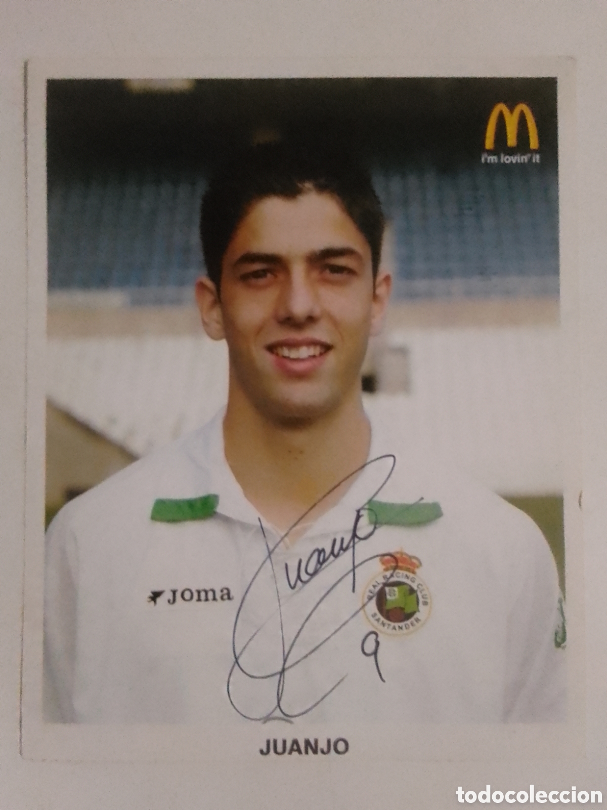 Coleccionismo deportivo: Postal autografiada Juanjo &bull; Real Racing Club Santander.