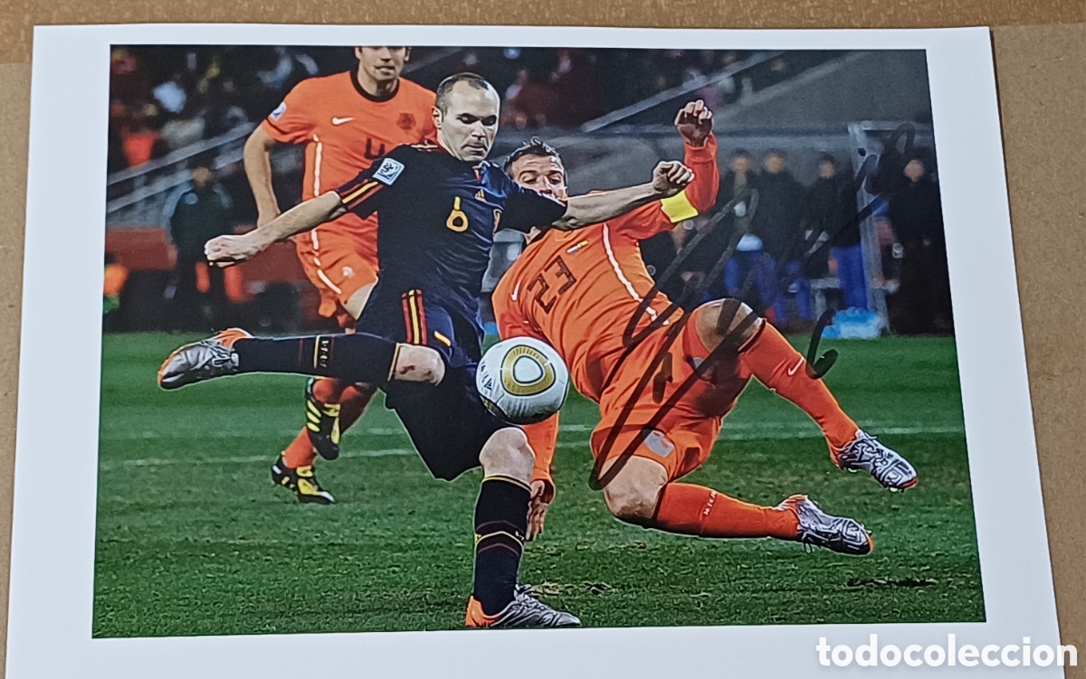 Coleccionismo deportivo: Andr&eacute;s Iniesta aut&oacute;grafo Gol Mundial