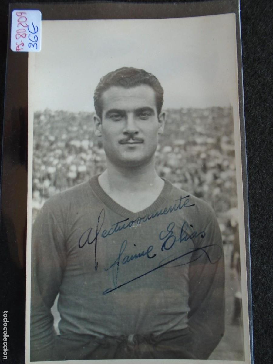 Coleccionismo deportivo: (PS-80209)POSTAL FOTOGRAFICA DEDICADA DE ELIAS C.F.BARCELONA A&Ntilde;OS 40-50