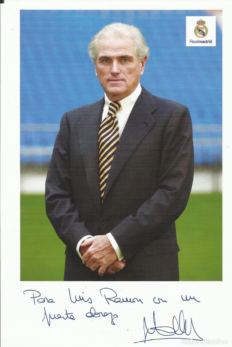 Coleccionismo deportivo: Ram&oacute;n Calder&oacute;n. Presidente Real Madrid (2006-2009). Fotograf&iacute;a firmada y dedicada. 2006. 21x15 cm.