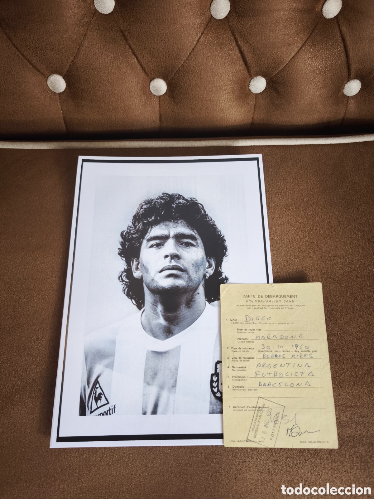Coleccionismo deportivo: Diego Armando Maradona documento manuscrito
