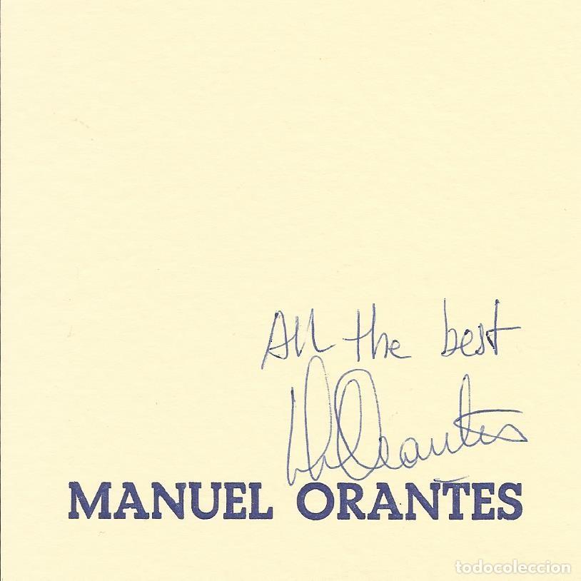 Coleccionismo deportivo: Manuel o Manolo Orantes. Tenista. Tenis. Tarjeta promocional firmada y dedicada. 1996. 10,5x10,5 cm.