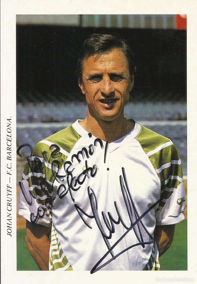 Coleccionismo deportivo: Johan Cruyff. Futbolista. Entrenador. Fotograf&iacute;a firmada y dedicada. Aut&oacute;grafo, autograph. Con COA.