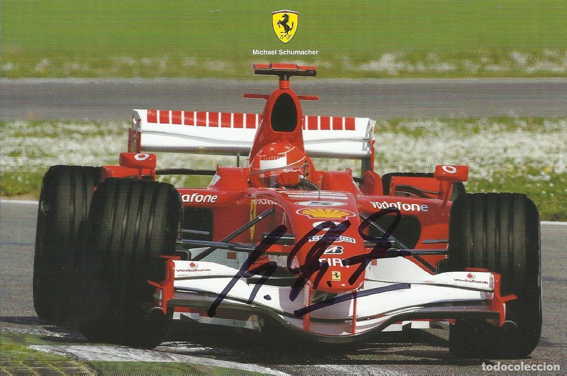 Coleccionismo deportivo: Michael Schumacher. Fotografia firmada. F&oacute;rmula 1. Ferrari. Autograph, aut&oacute;grafo. Con COA.