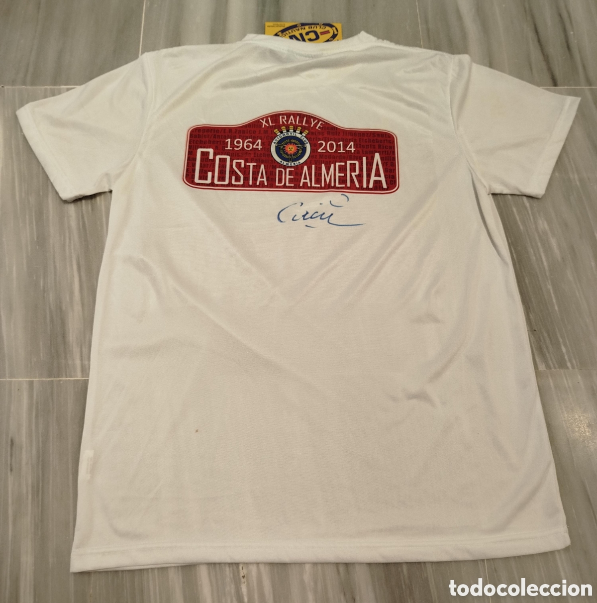 Coleccionismo deportivo: Camiseta Firmada Santiago Ca&ntilde;izares Rallye Costa de Almer&iacute;a 2014