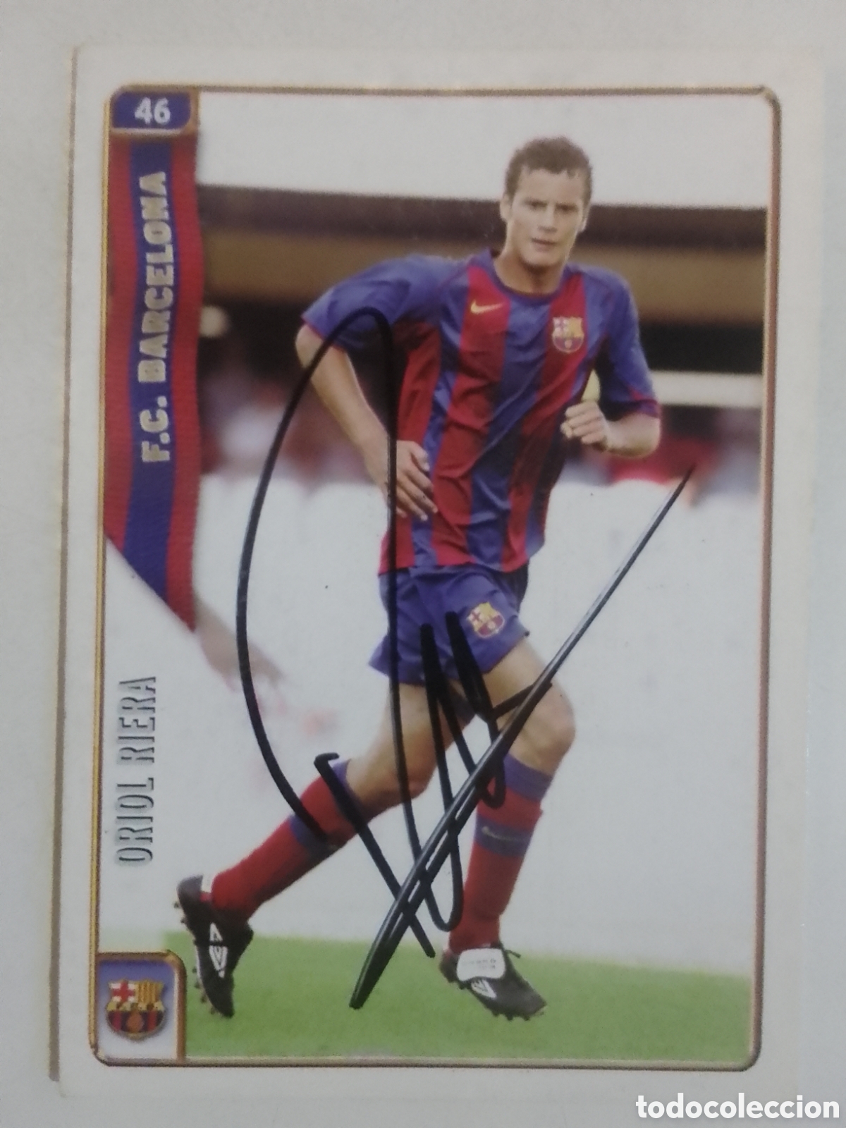 Coleccionismo deportivo: Cromo autografiado Oriol Riera &bull; Barcelona.