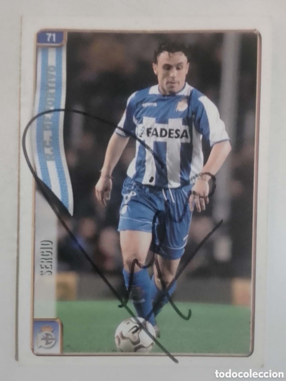 Coleccionismo deportivo: Cromo autografiado Sergio &bull; Deportivo.