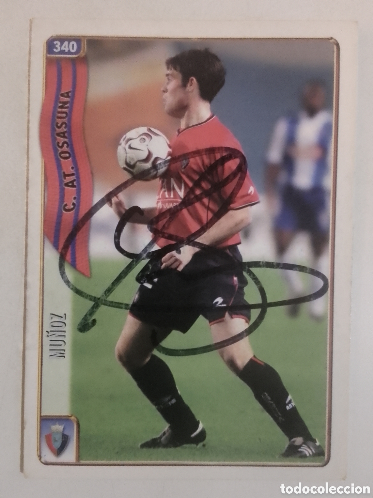 Coleccionismo deportivo: Cromo autografiado Mu&ntilde;oz &bull; Osasuna.