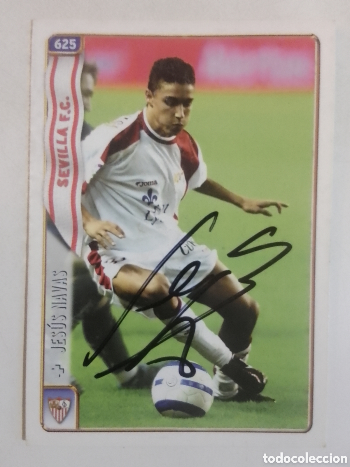 Coleccionismo deportivo: Cromo autografiado Jes&uacute;s Navas &bull; Sevilla.