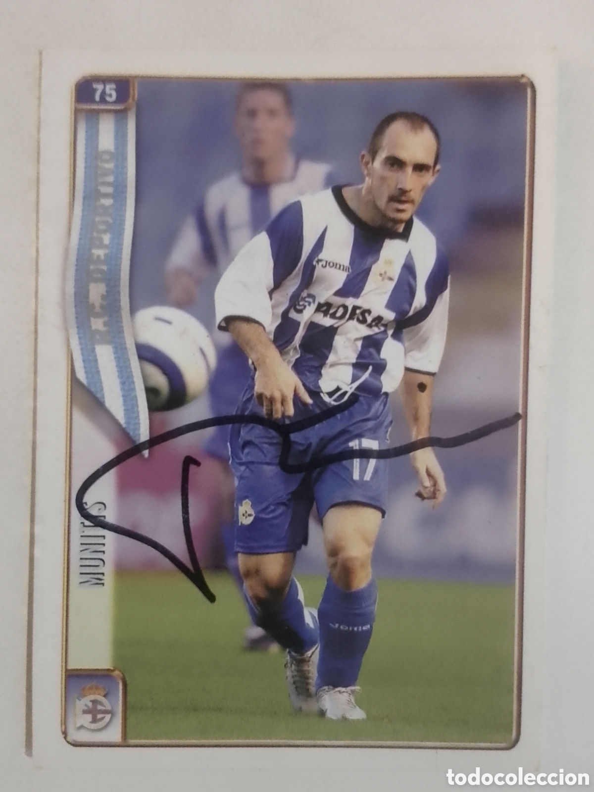Coleccionismo deportivo: Cromo autografiado Munitis &bull; Deportivo.