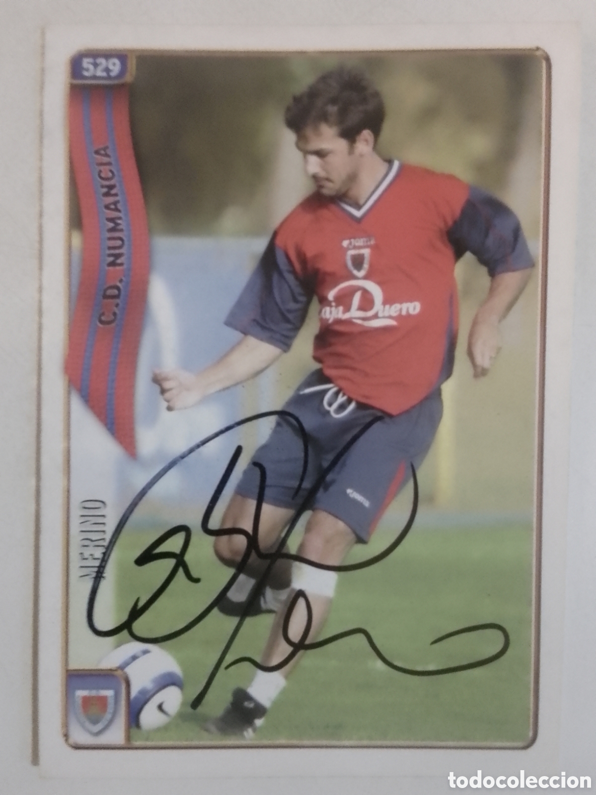 Coleccionismo deportivo: Cromo autografiado Merino &bull; Numancia.