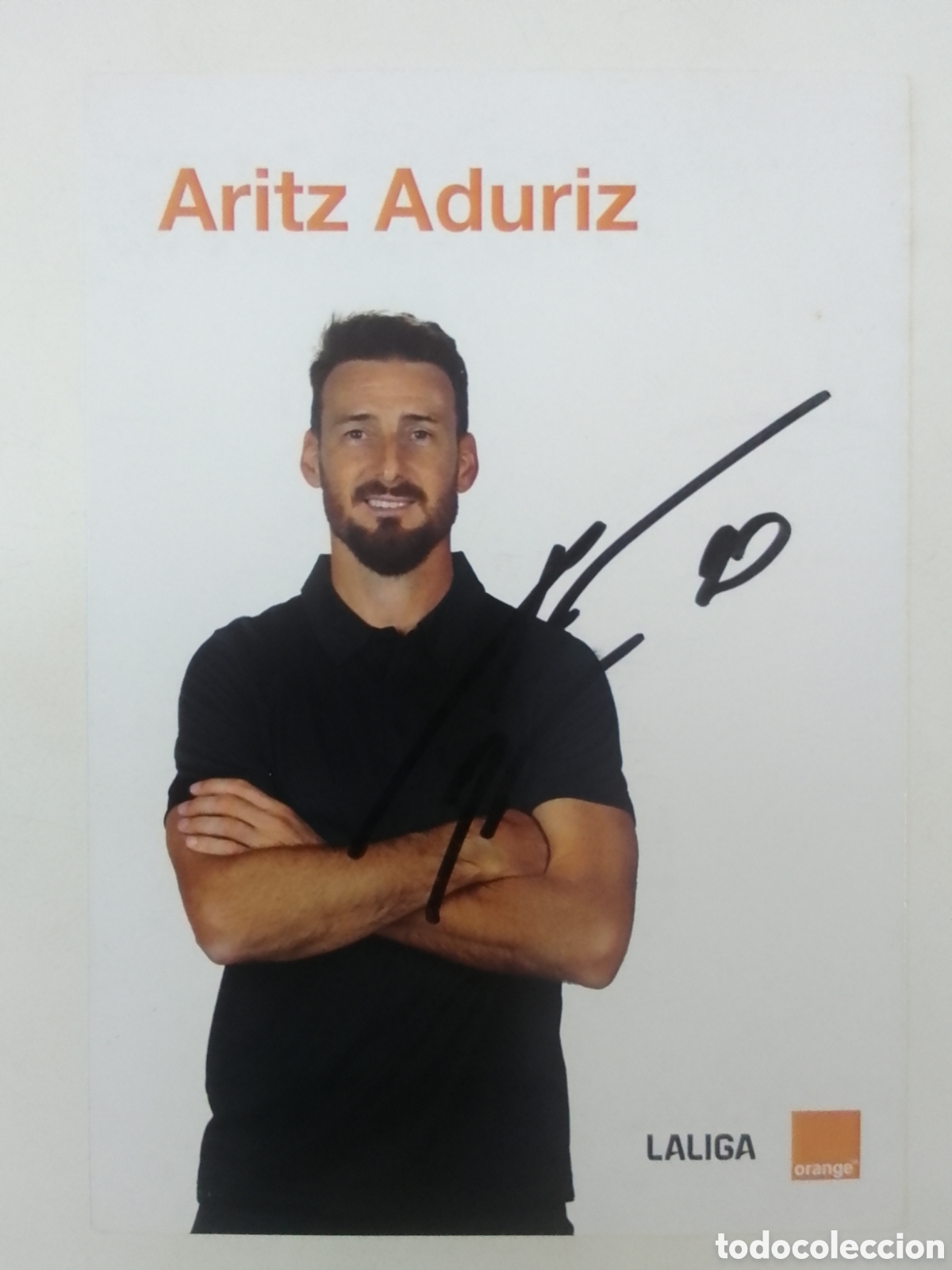 Coleccionismo deportivo: Postal autografiada Aritz Aduriz.