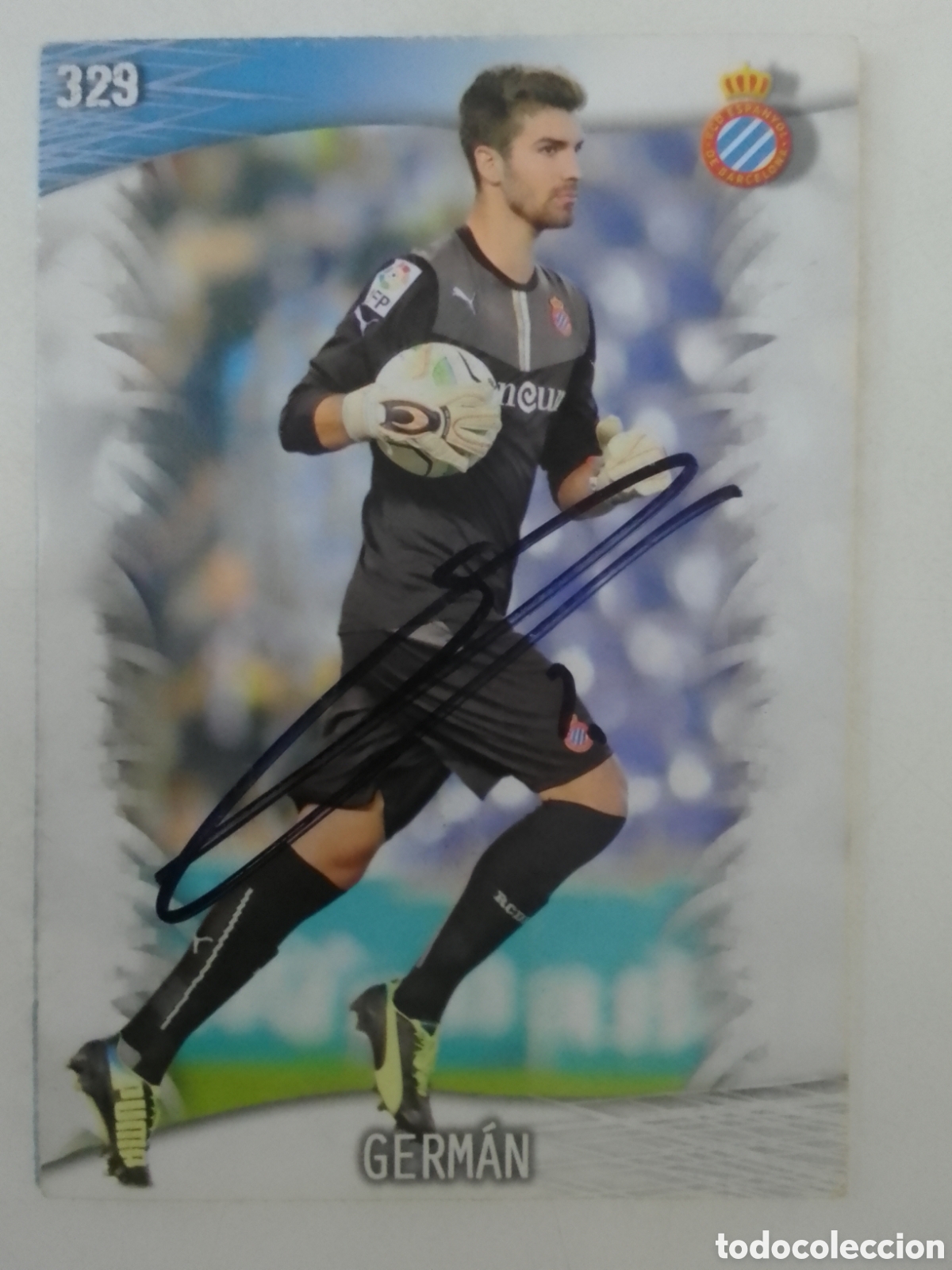 Coleccionismo deportivo: Cromo autografiado Germ&aacute;n &bull; Espanyol.