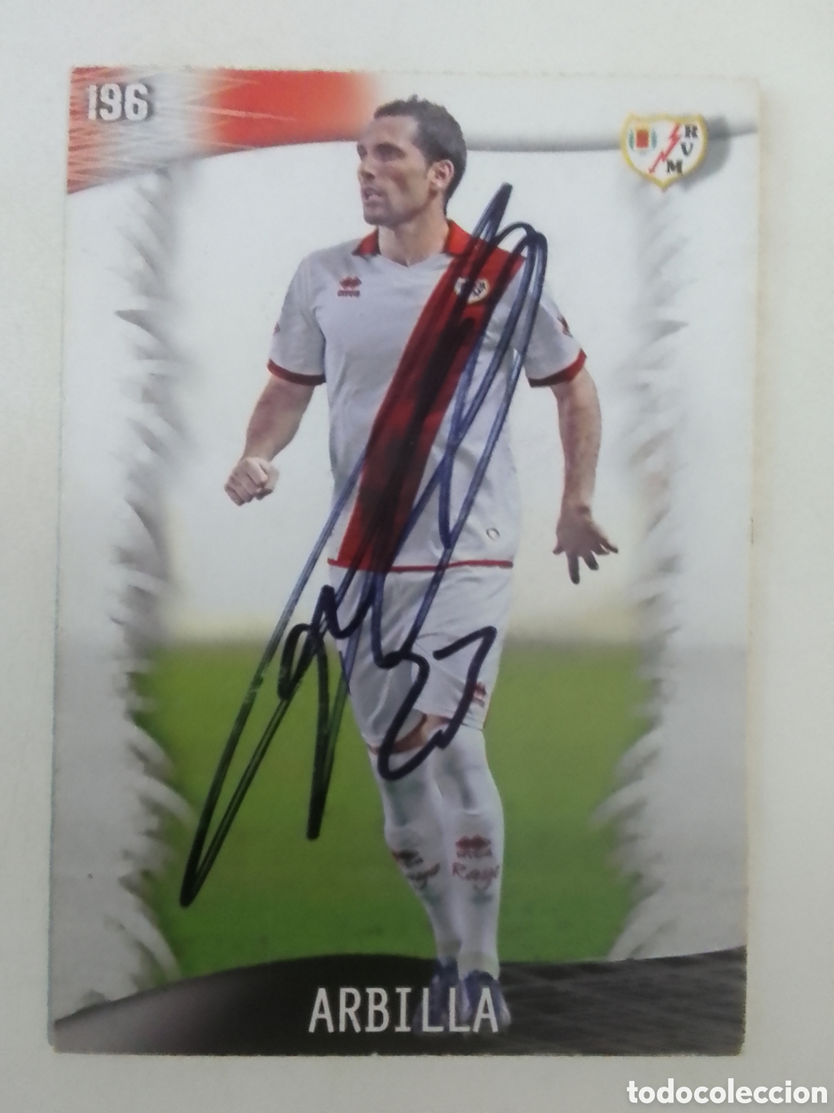 Coleccionismo deportivo: Cromo autografiado Arbilla &bull; Rayo Vallecano.