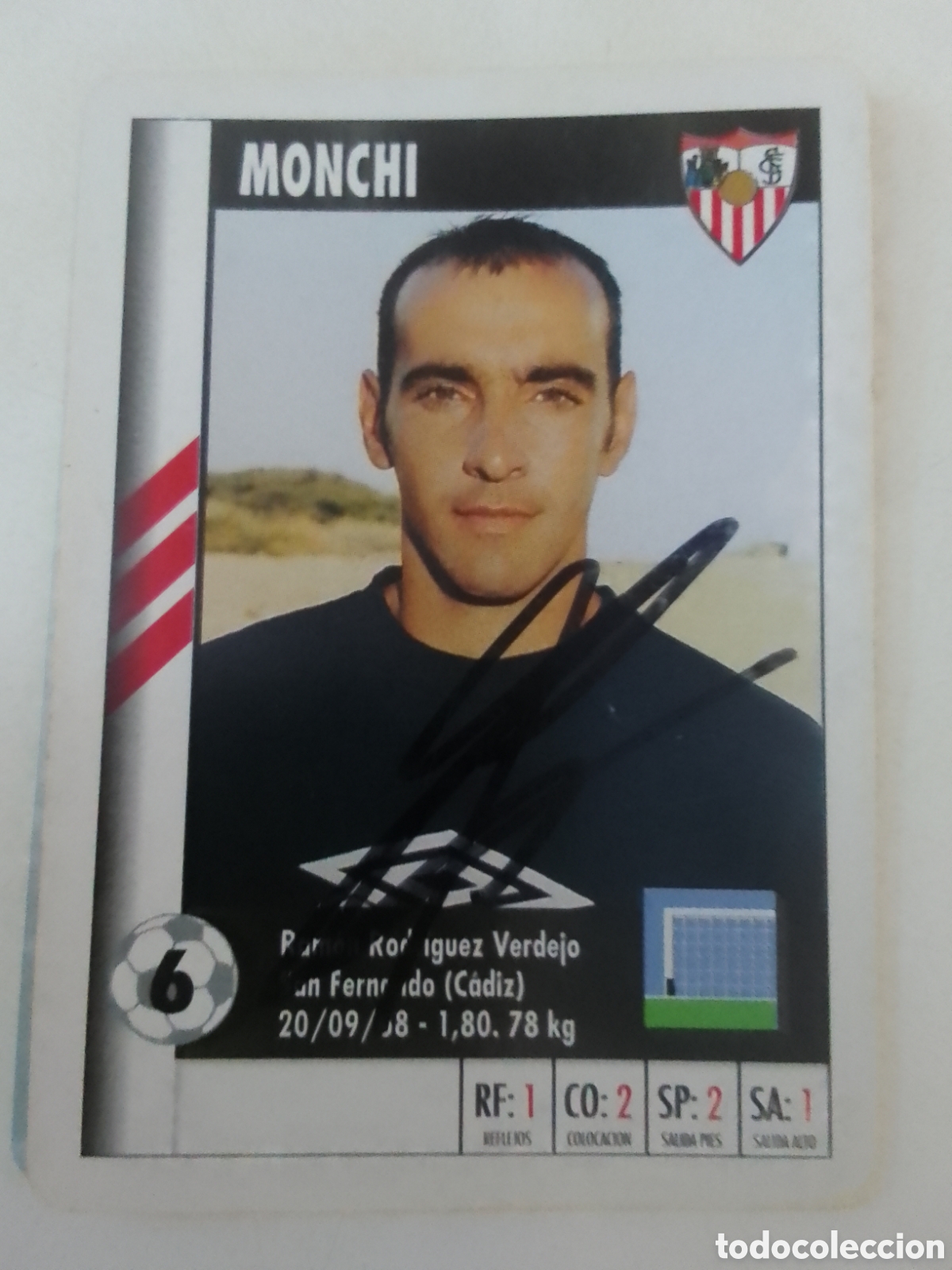 Coleccionismo deportivo: Cromo autografiado Monchi &bull; Sevilla.