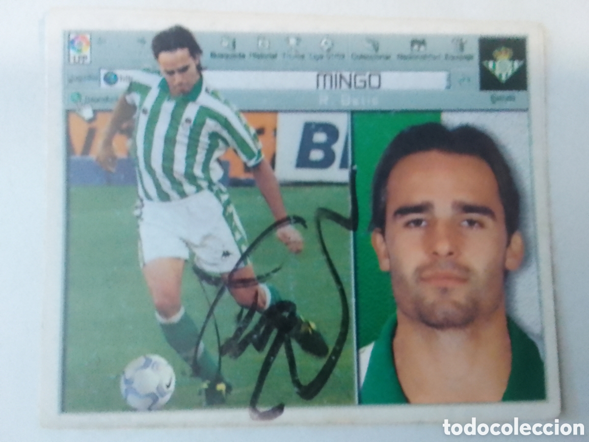 Coleccionismo deportivo: Cromo autografiado Mingo &bull; Betis.
