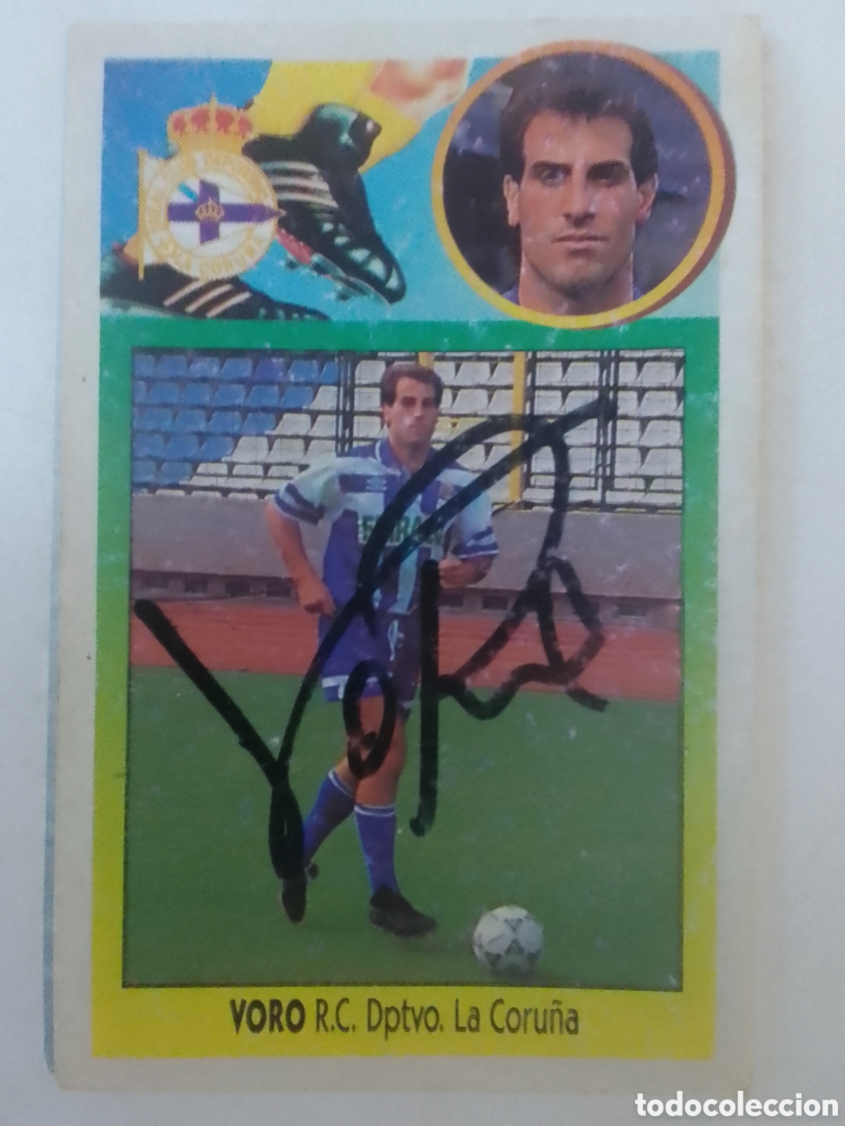 Coleccionismo deportivo: Cromo autografiado Voro &bull; Deportivo de La Coru&ntilde;a.