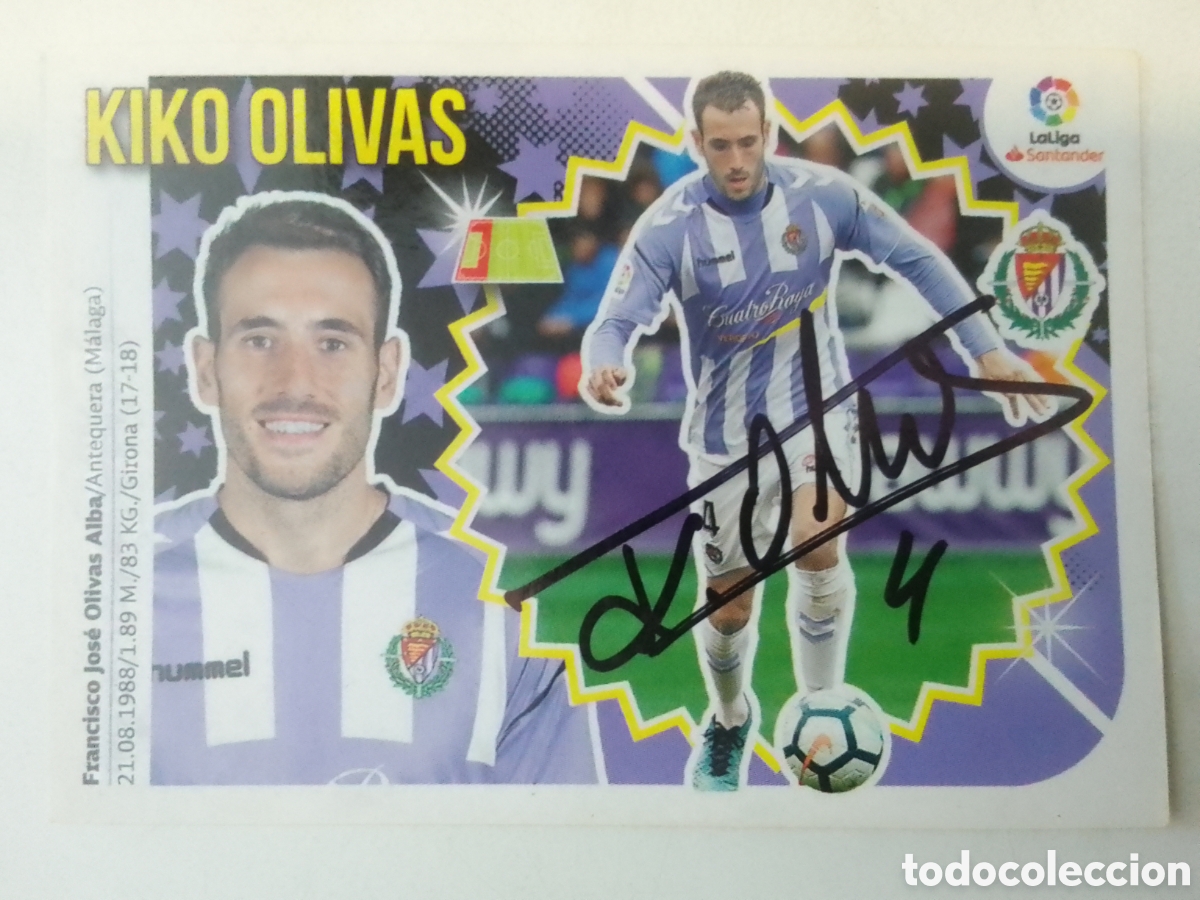 Coleccionismo deportivo: Cromo autografiado Kiko Olivas &bull; Valladolid.