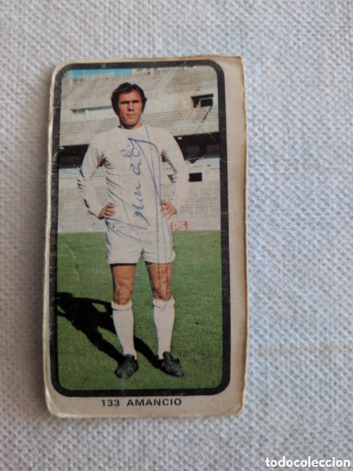 Coleccionismo deportivo: CROMO FIRMADO DE AMANCIO REAL MADRID RUIZ ROMERO 1974 1975