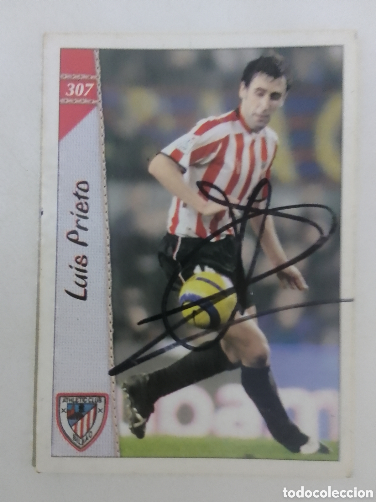 Coleccionismo deportivo: Cromo autografiado Luis Prieto &bull; Athletic Club.