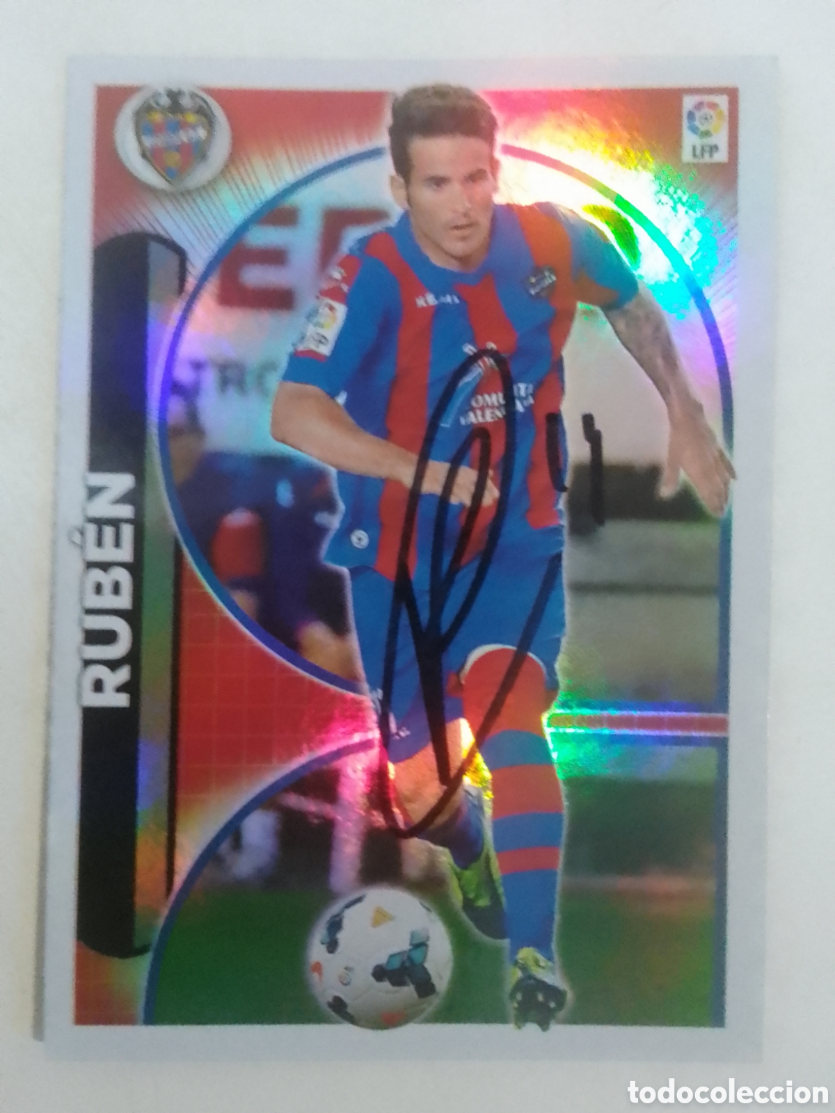 Coleccionismo deportivo: Cromo autografiado Rub&eacute;n &bull; Levante.
