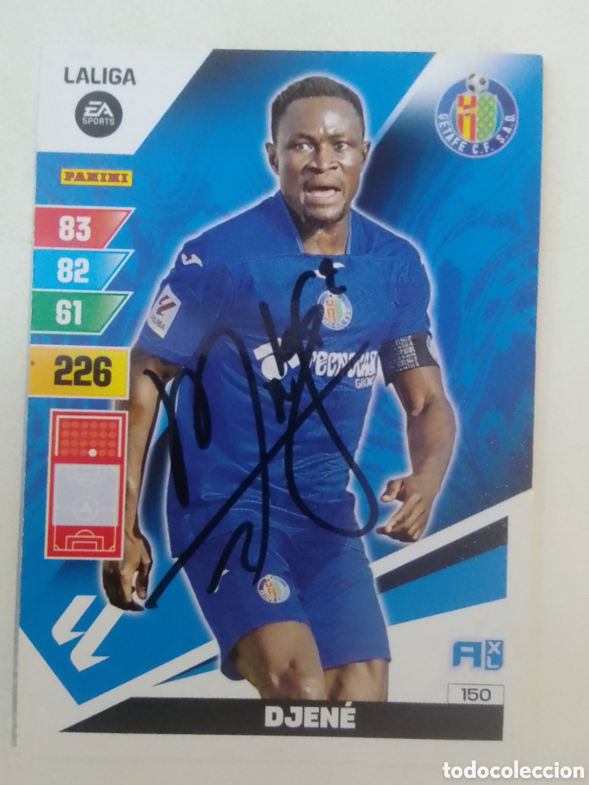 Coleccionismo deportivo: Cromo autografiado Djen&eacute; &bull; Getafe.