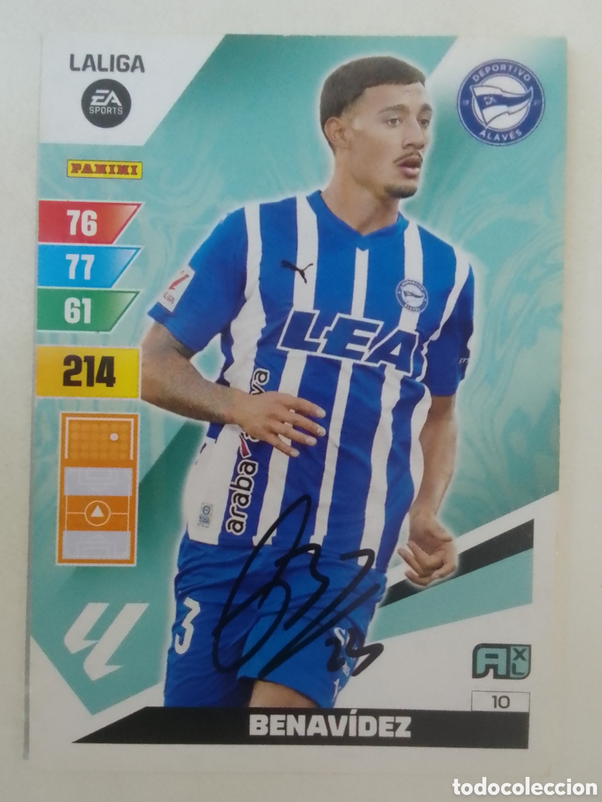 Coleccionismo deportivo: Cromo autografiado Benav&iacute;dez &bull; Alav&eacute;s.