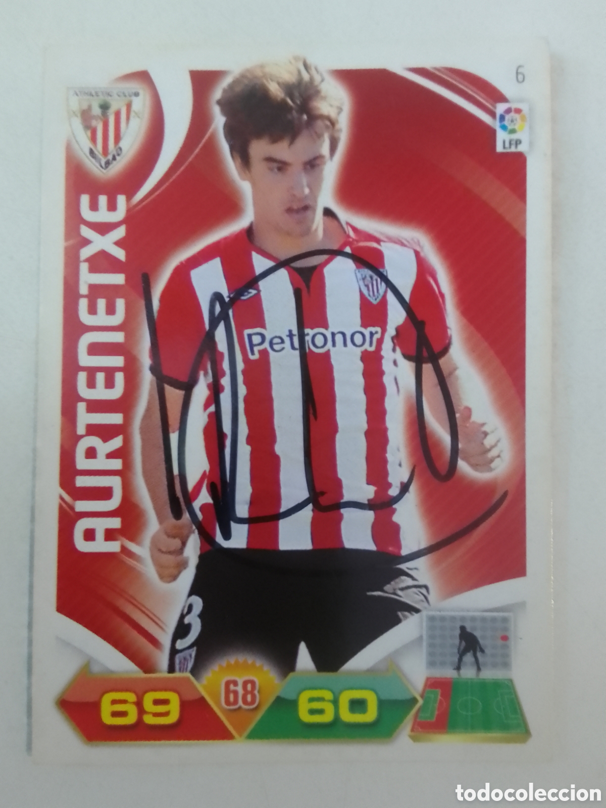 Coleccionismo deportivo: Cromo autografiado Aurtenetxe &bull; Athletic Club.