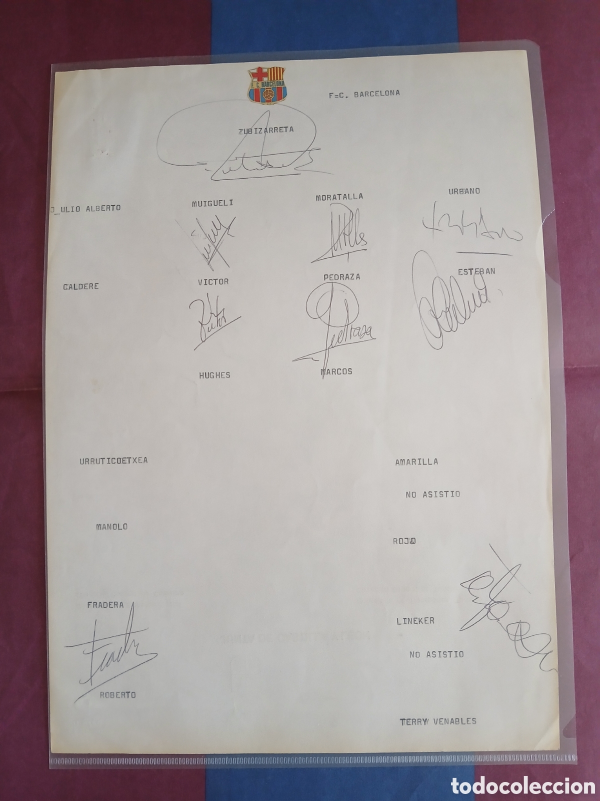 Coleccionismo deportivo: Colecci&oacute;n aut&oacute;grafos Barcelona a&ntilde;os 80