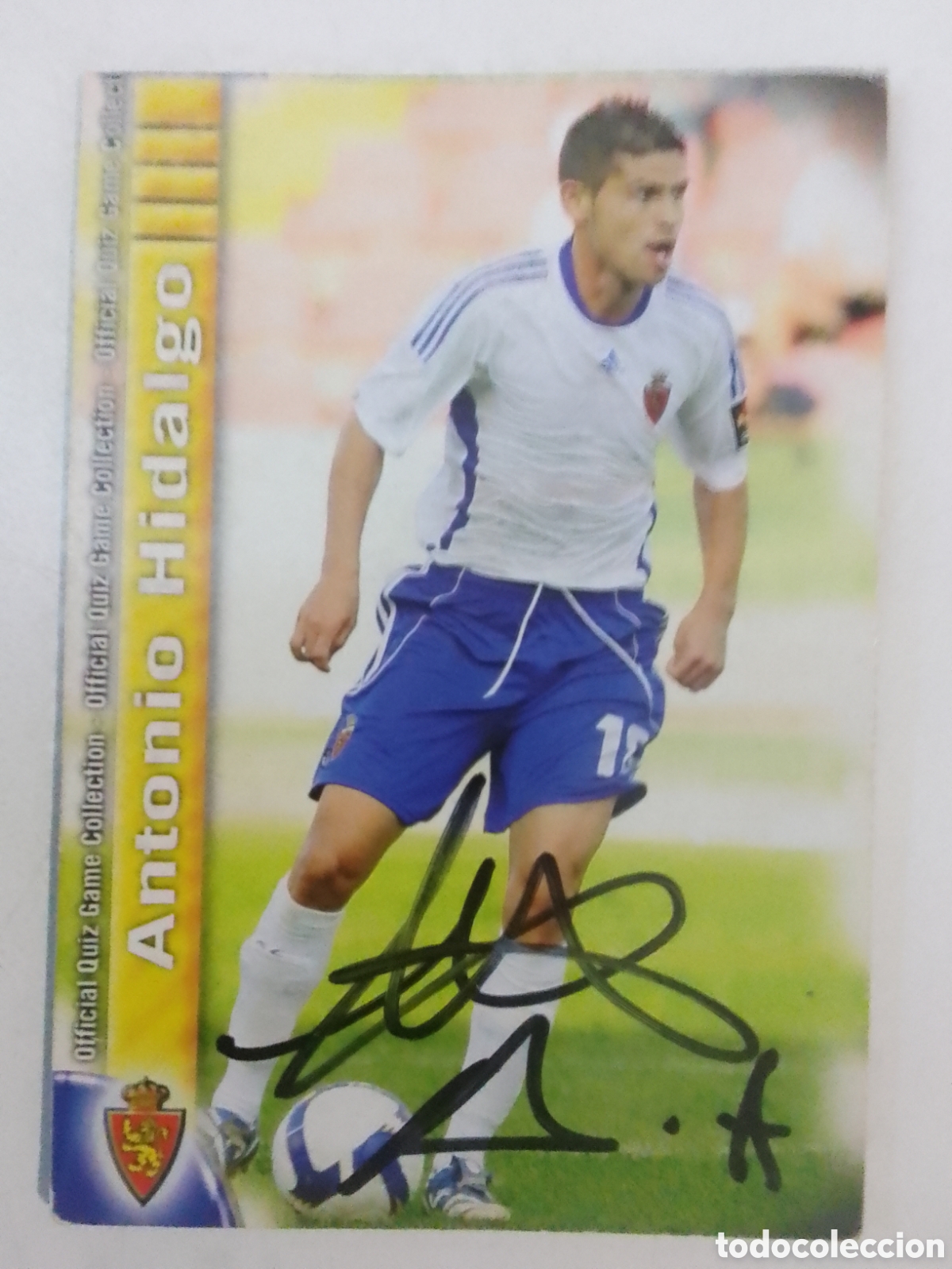 Coleccionismo deportivo: Cromo autografiado Antonio Hidalgo &bull; Zaragoza.