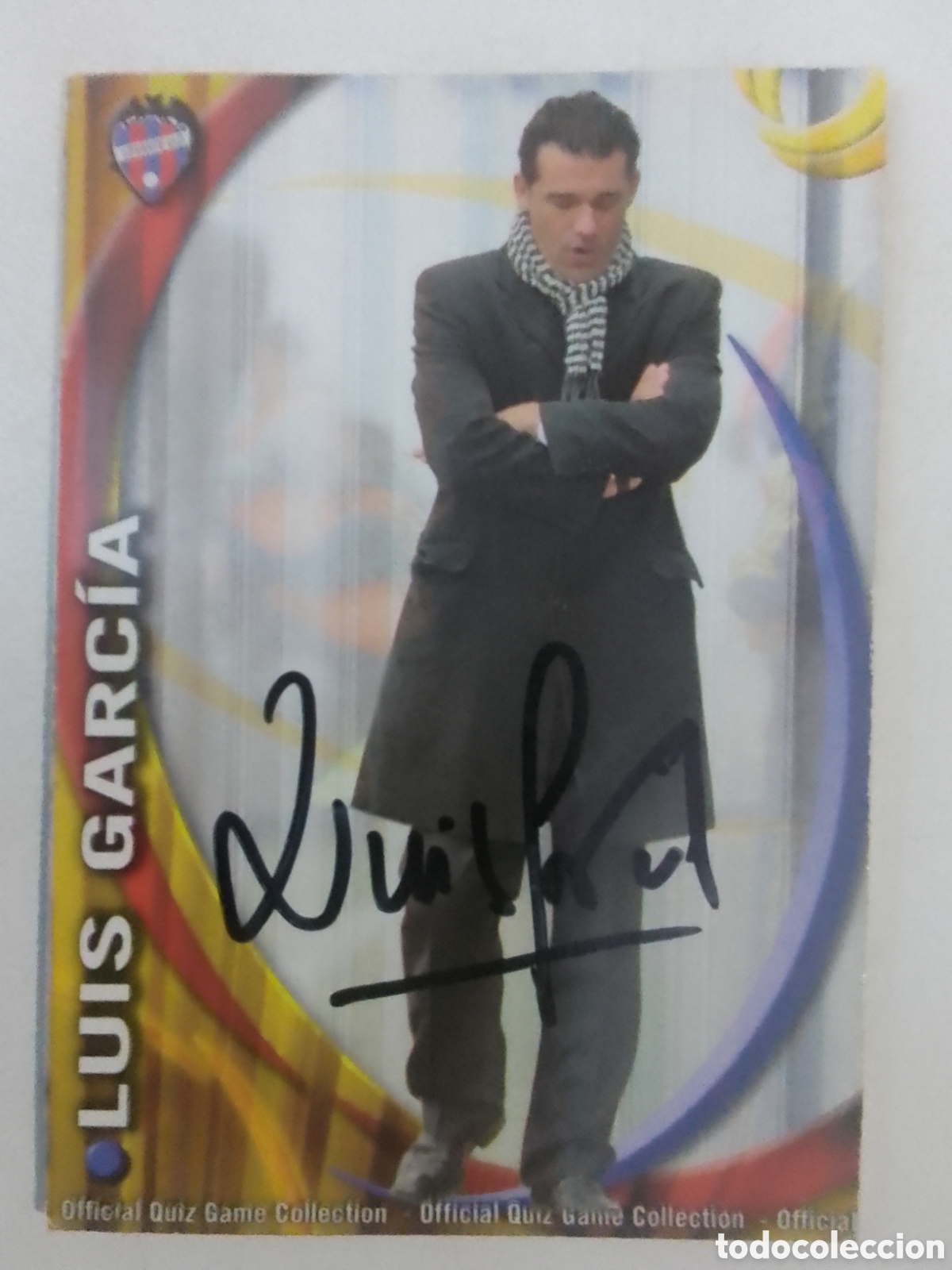 Coleccionismo deportivo: Cromo autografiado Luis Garc&iacute;a &bull; Levante.