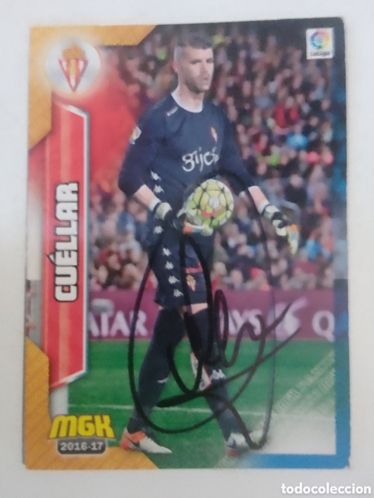 Coleccionismo deportivo: Cromo autografiado Cu&eacute;llar &bull; Sporting.