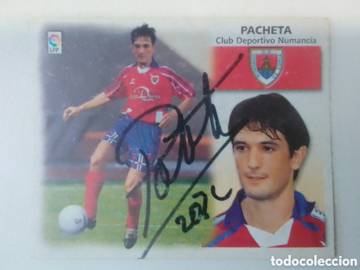 Coleccionismo deportivo: Cromo autografiado Pacheta &bull; Numancia.