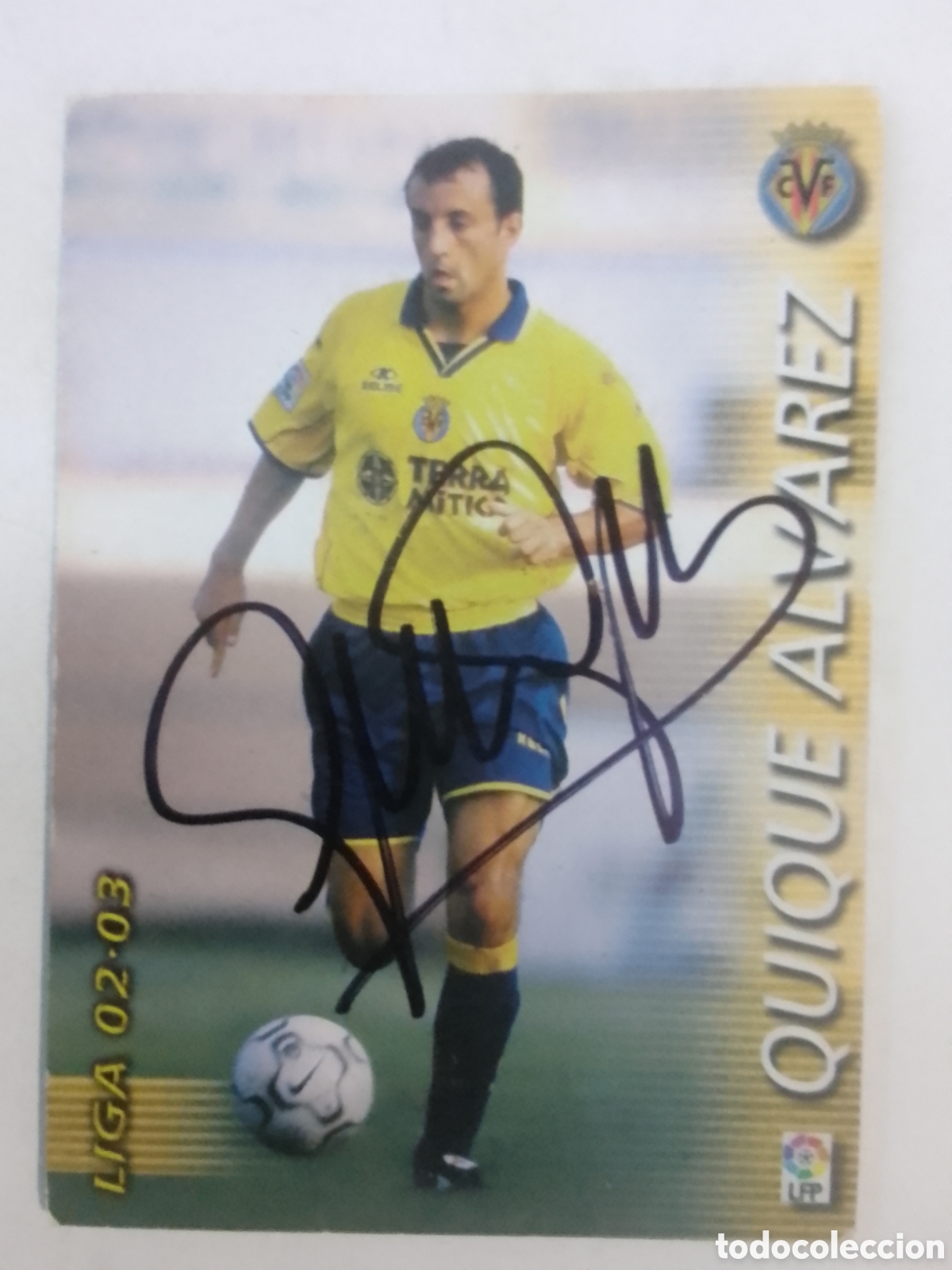 Coleccionismo deportivo: Cromo autografiado Quique &Aacute;lvarez &bull; Villarreal.