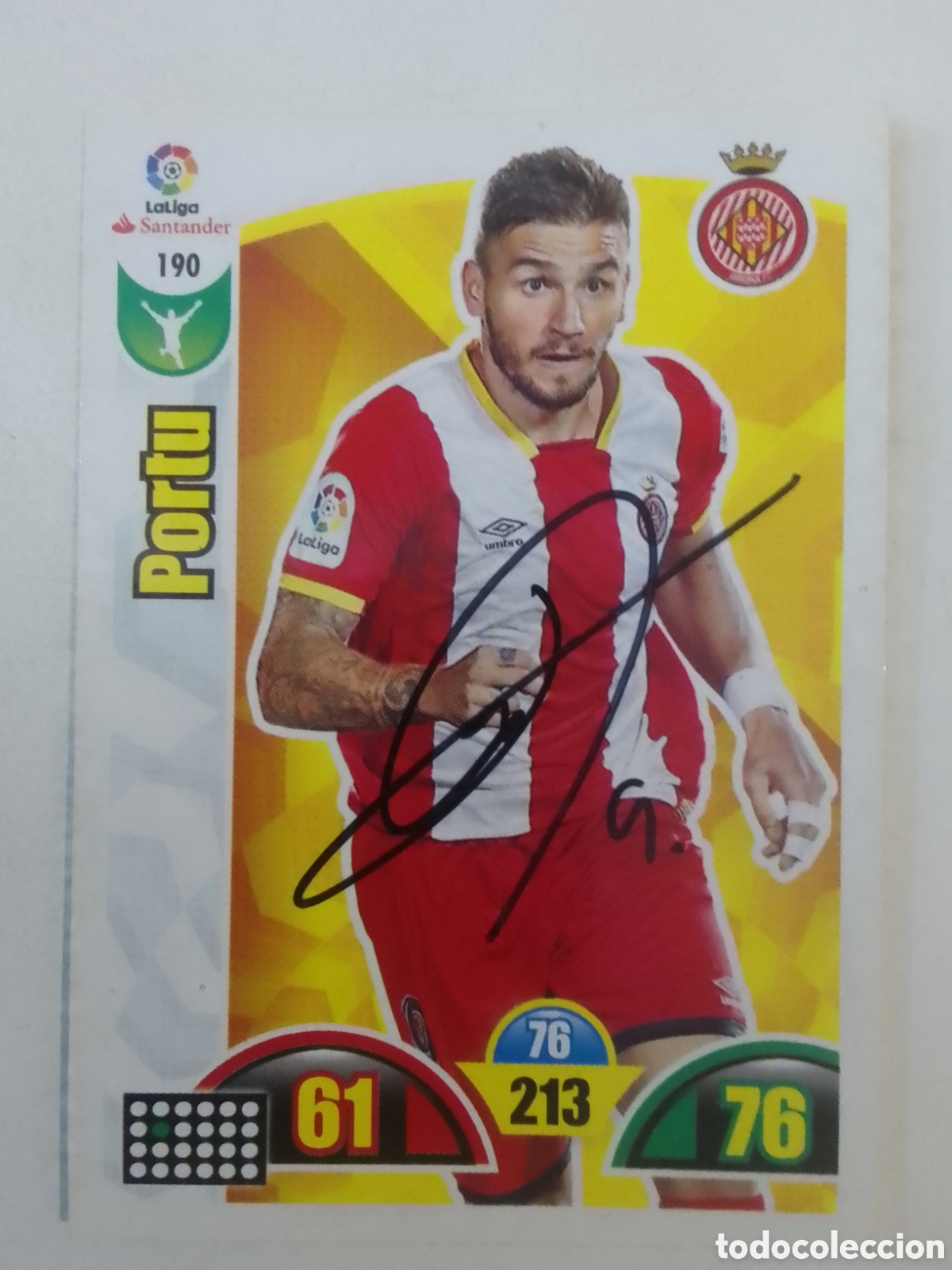 Coleccionismo deportivo: Cromo autografiado Portu &bull; Girona.