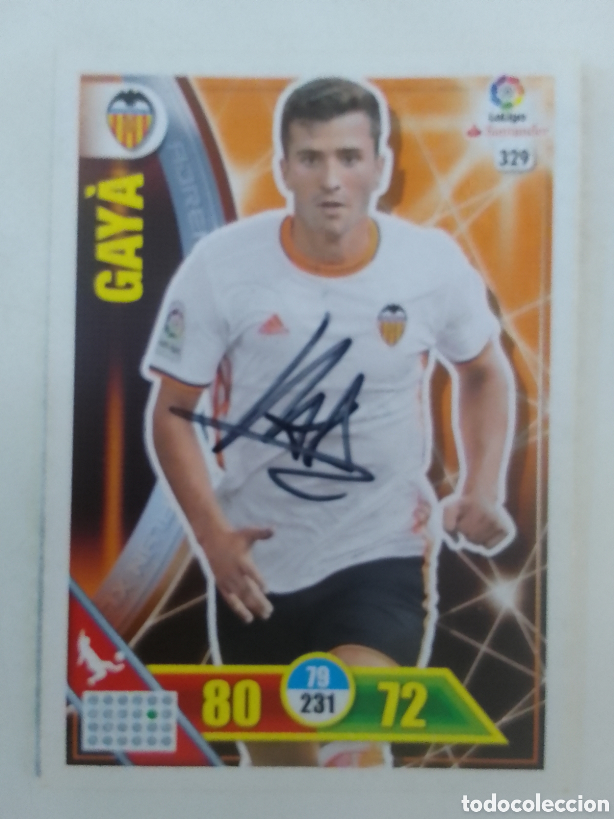 Coleccionismo deportivo: Cromo autografiado Gay&aacute; &bull; Valencia.