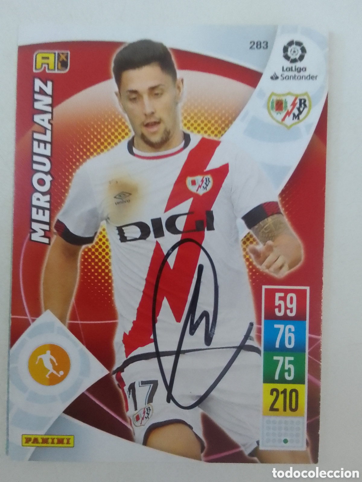 Coleccionismo deportivo: Cromo autografiado Merquelanz &bull; Rayo Vallecano.
