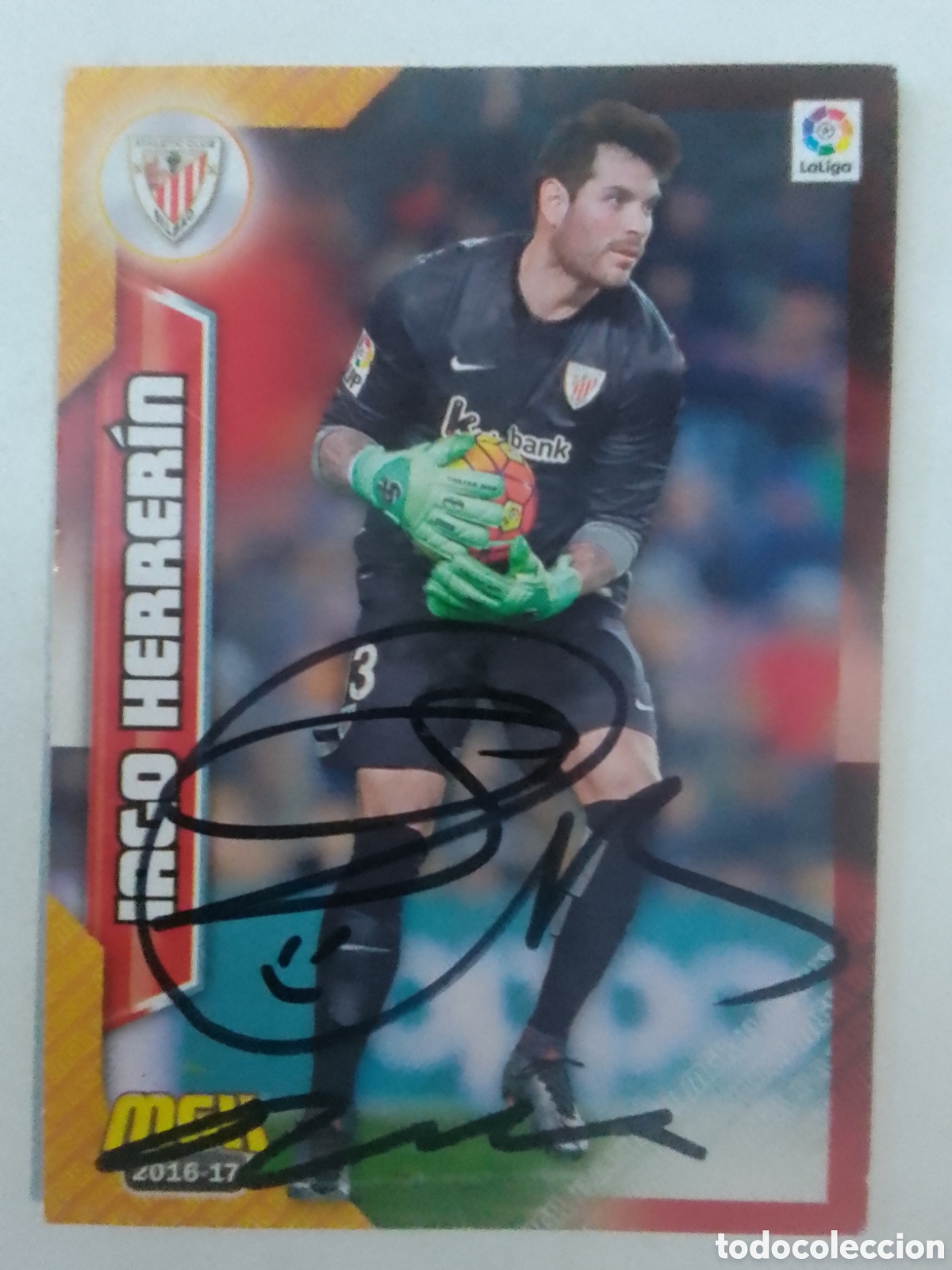 Coleccionismo deportivo: Cromo autografiado Iago Herrerin &bull; Athletic Club.