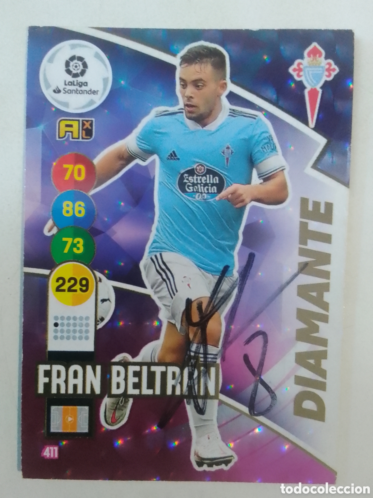 Coleccionismo deportivo: Cromo autografiado Fran Beltr&aacute;n &bull; Celta.