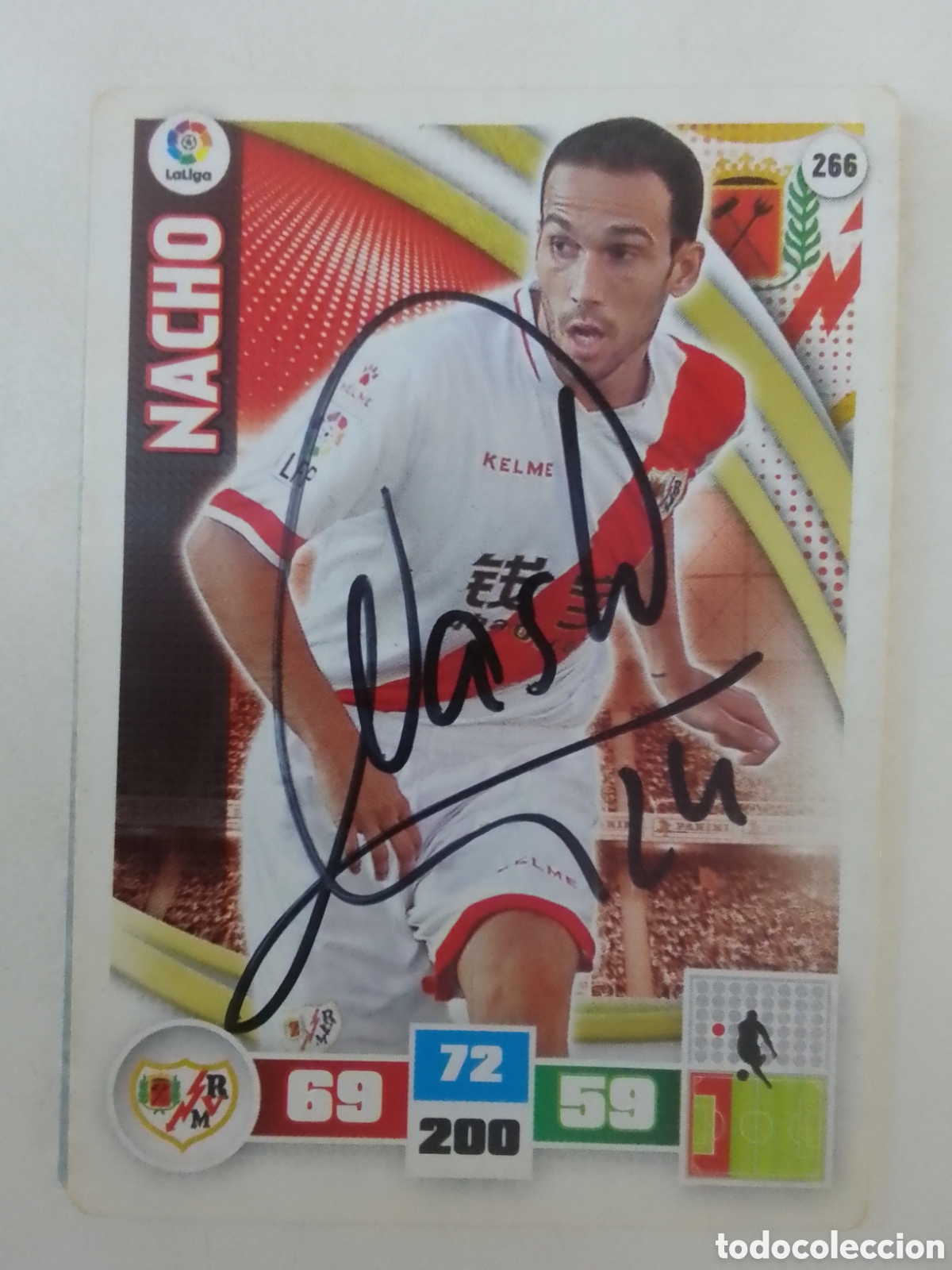 Coleccionismo deportivo: Cromo autografiado Nacho &bull; Rayo Vallecano.