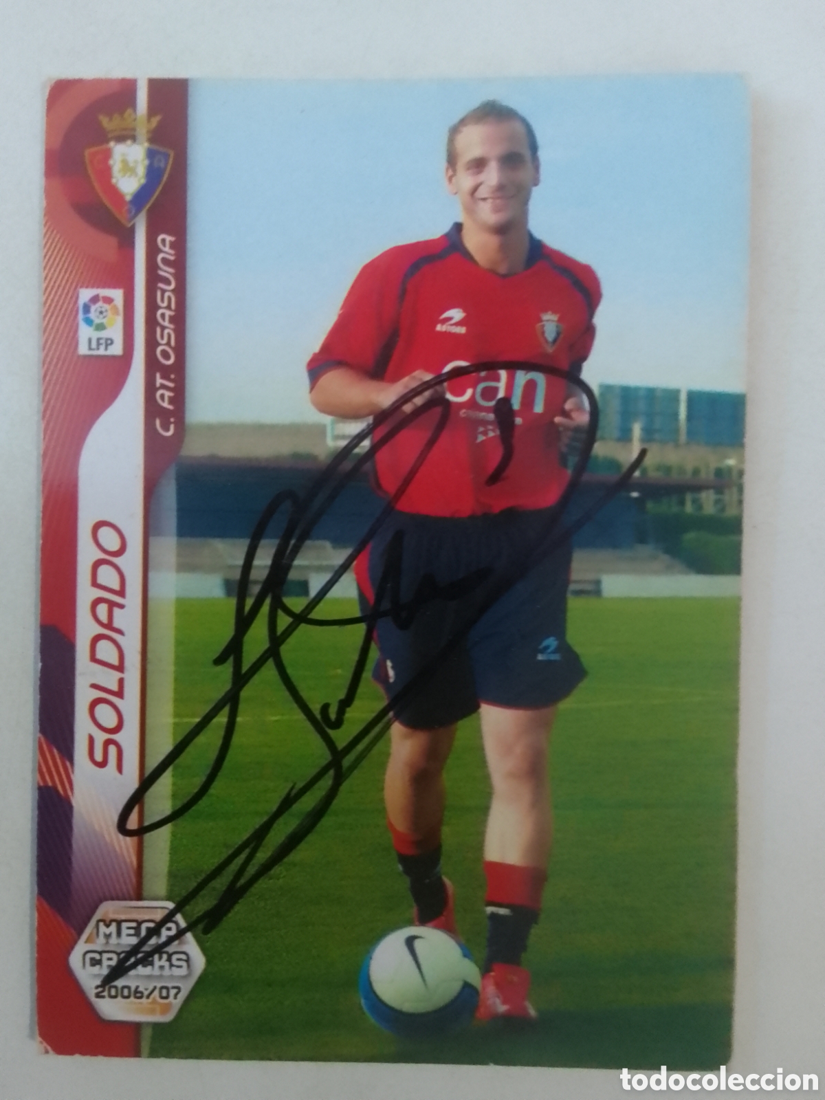 Coleccionismo deportivo: Cromo autografiado Soldado &bull; Osasuna.
