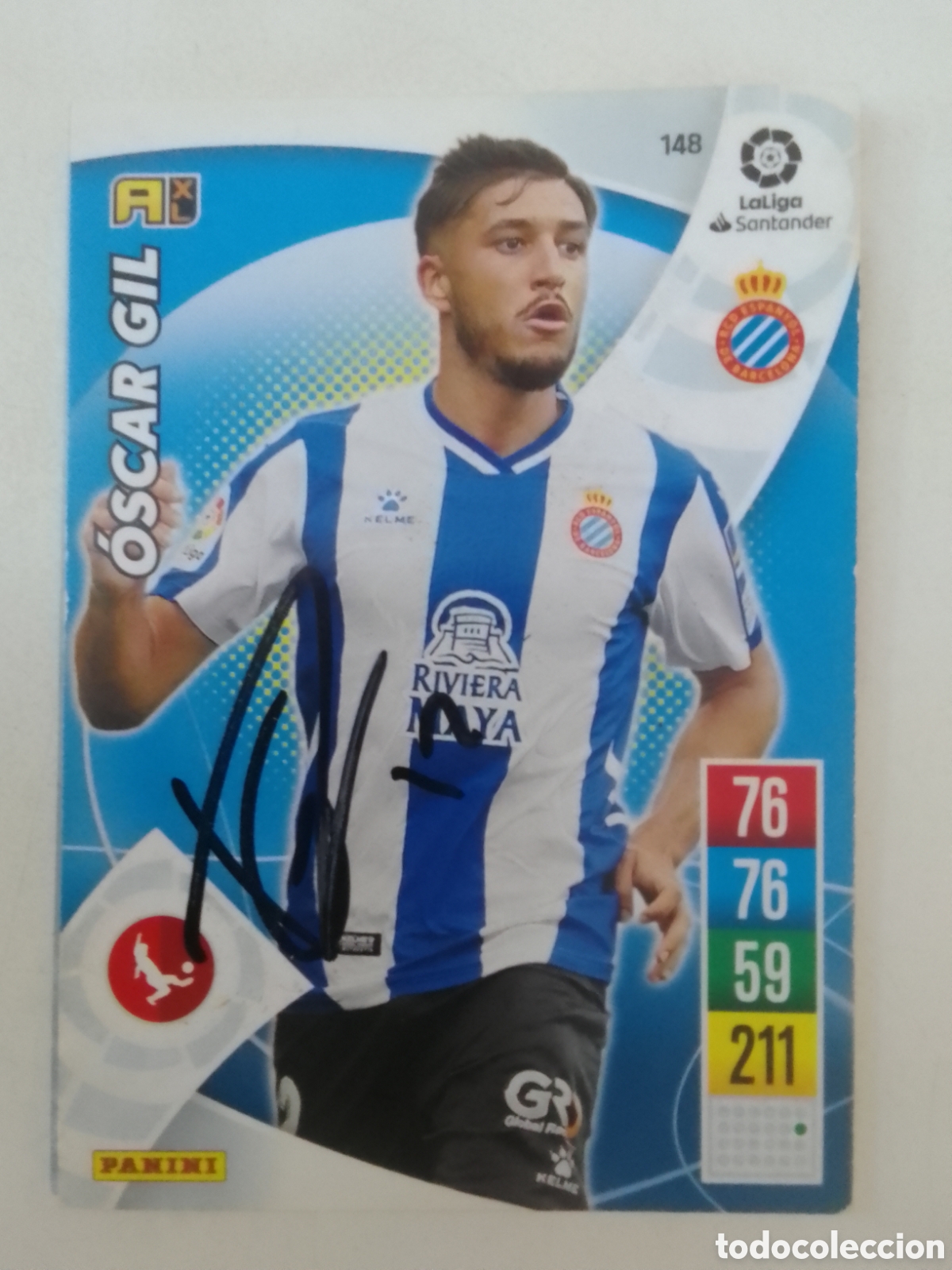 Coleccionismo deportivo: Cromo autografiado &Oacute;scar Gil &bull; Espanyol.