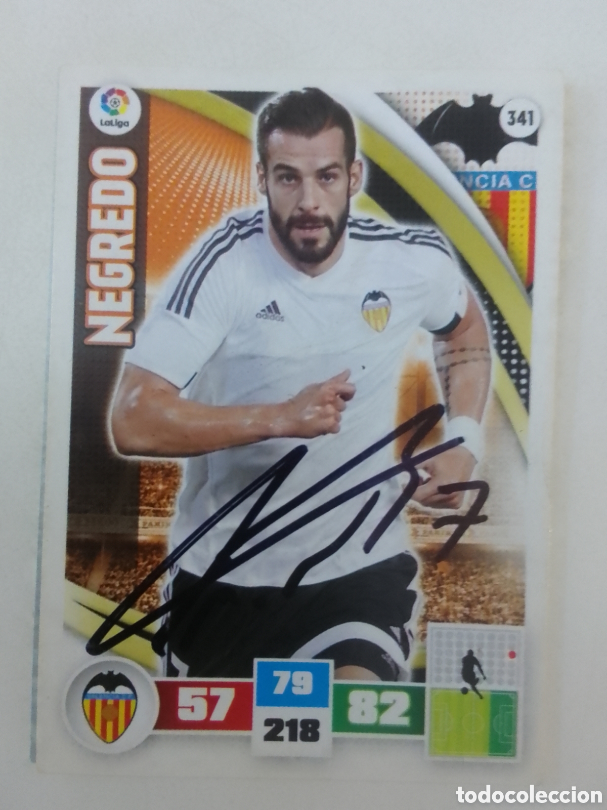 Coleccionismo deportivo: Cromo autografiado Negredo &bull; Valencia.