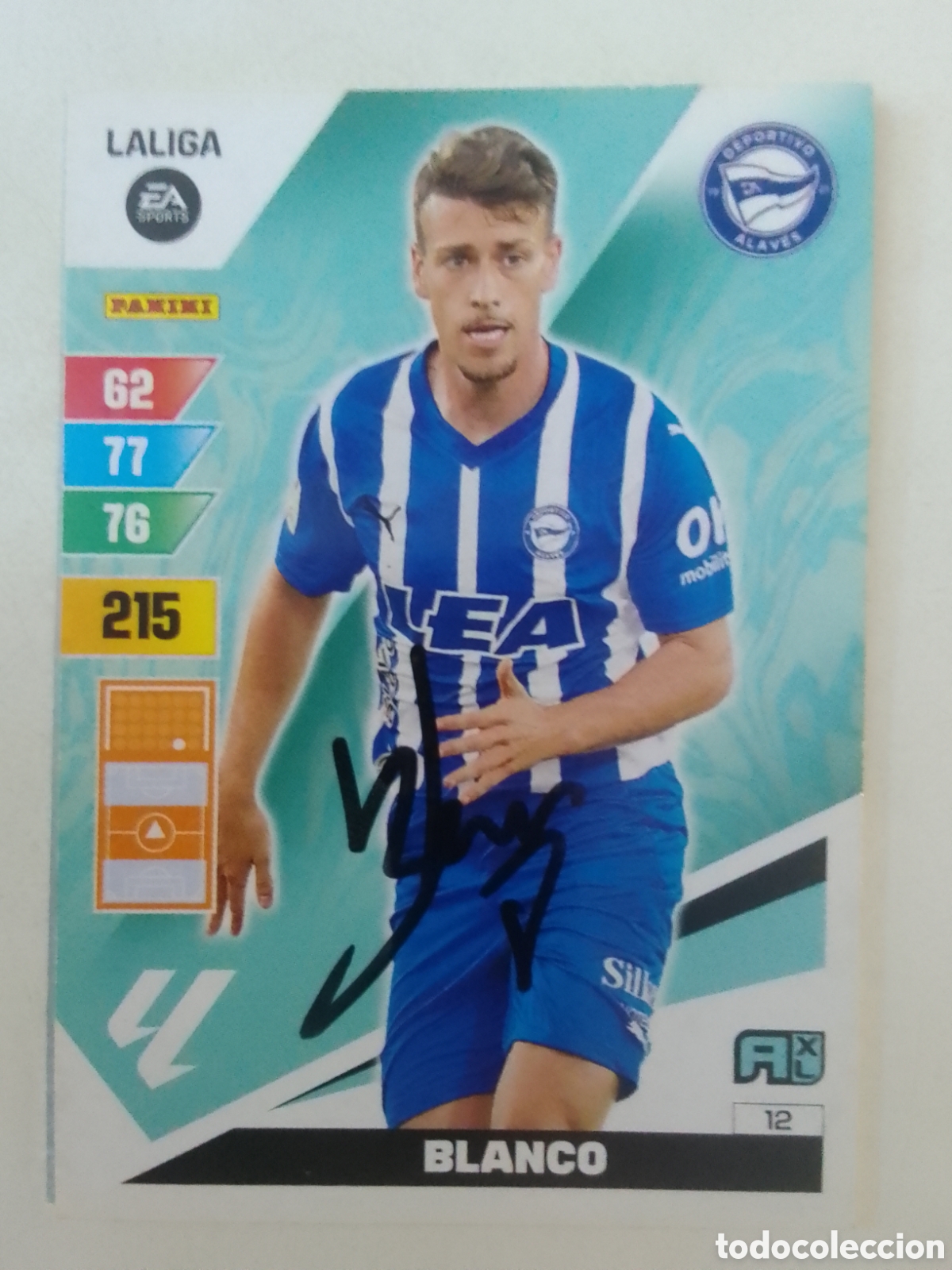 Coleccionismo deportivo: Cromo autografiado Blanco &bull; Alav&eacute;s.