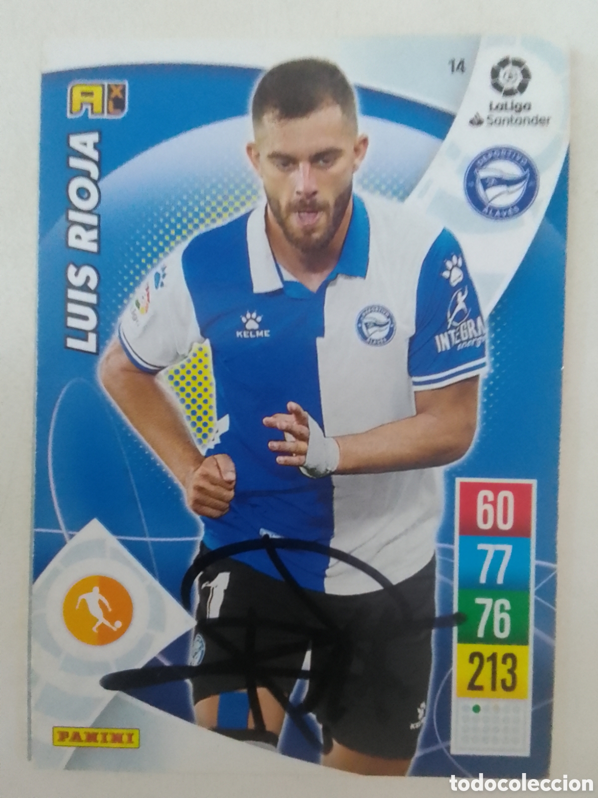 Coleccionismo deportivo: Cromo autografiado Luis Rioja &bull; Alav&eacute;s.