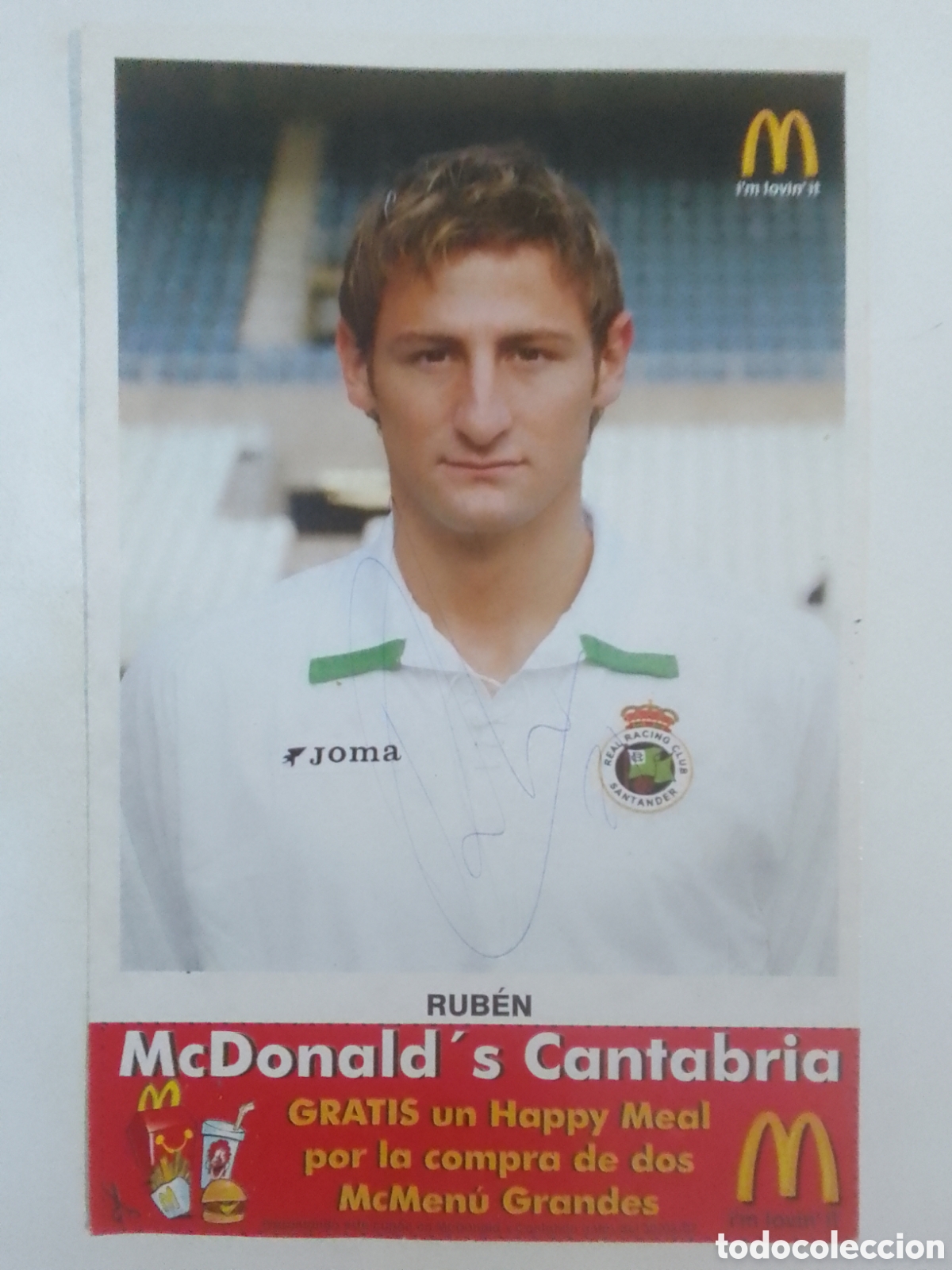 Sports collectibles: Postal autografiada Rub&eacute;n &bull; Real Racing Club Santander.