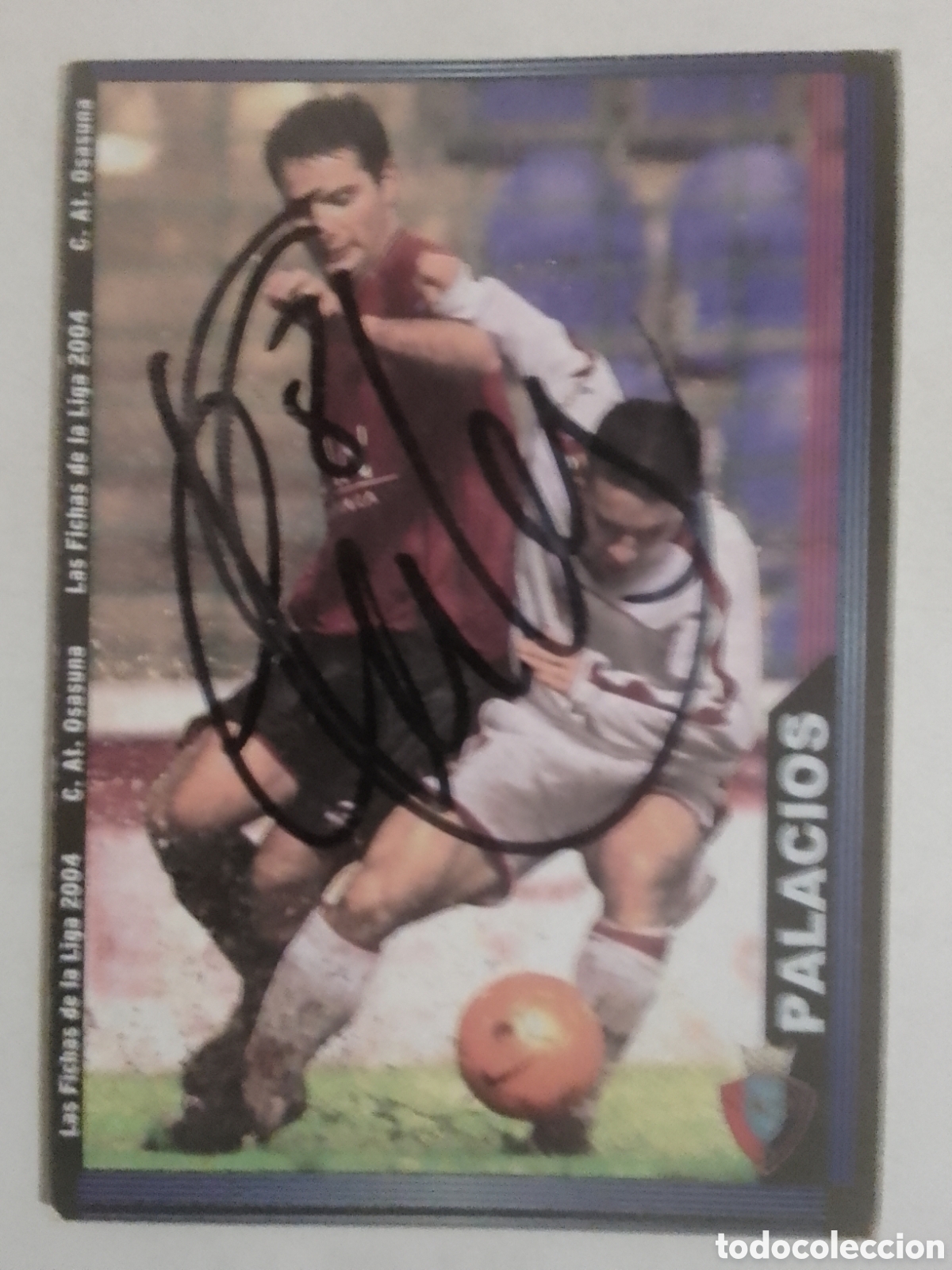 Coleccionismo deportivo: Cromo autografiado Palacios &bull; Osasuna.