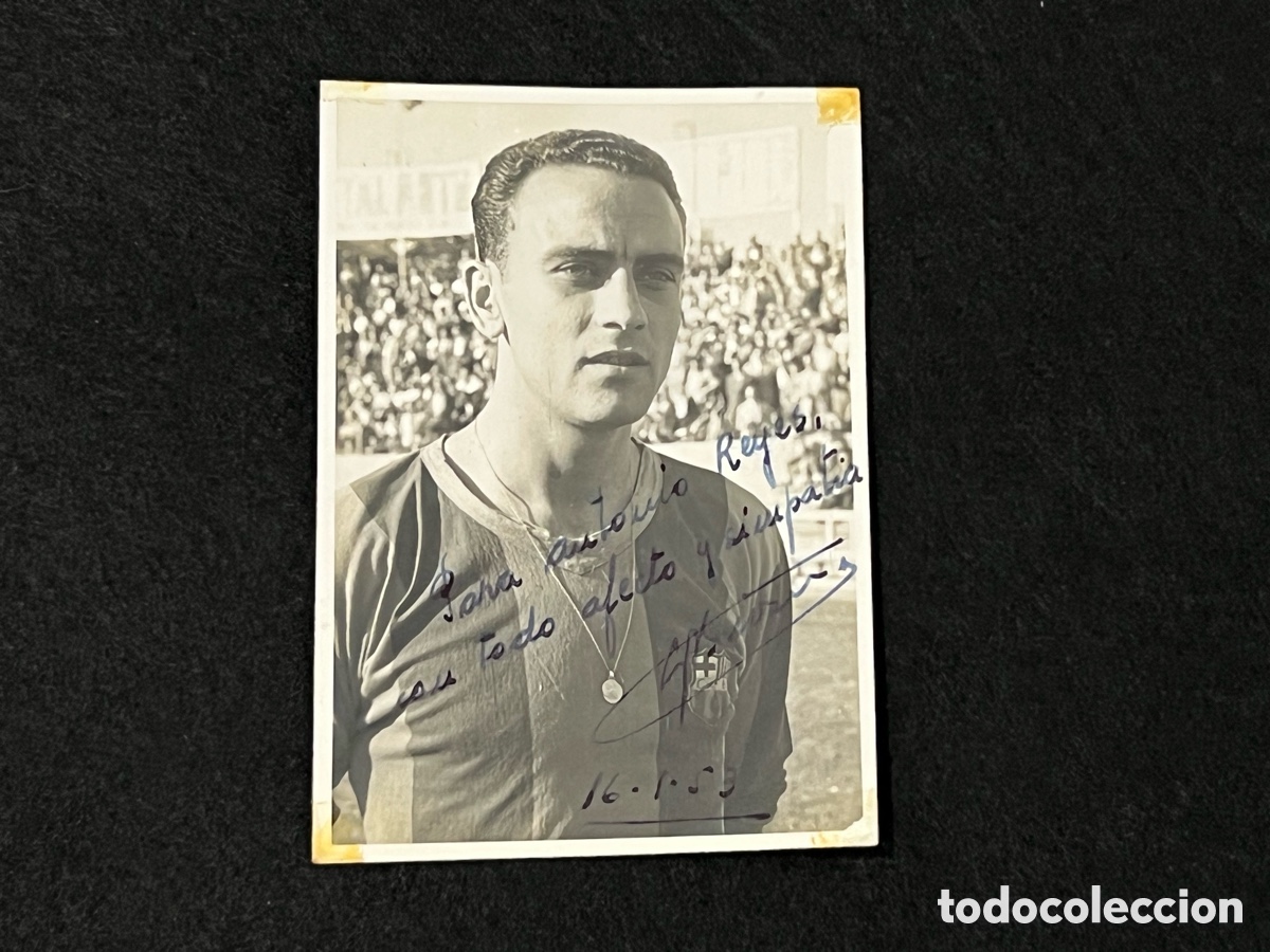 Coleccionismo deportivo: GUSTAVO BIOSCA FC BARCELONA 1950&rsquo;s FOTOGRAFIA FIRMADA DEDICADA FIRMA ORIGINAL BAR&Ccedil;A FUTBOL.